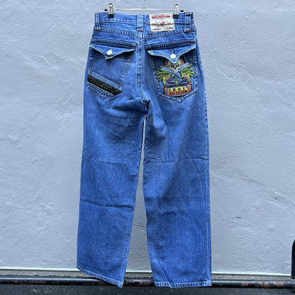 Vintage True Religion Pants Skull Embroidery back