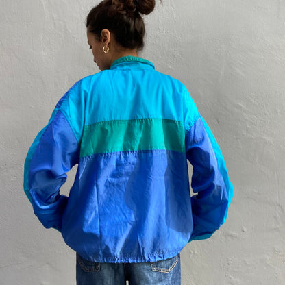 Blue Adidas Windbreaker back