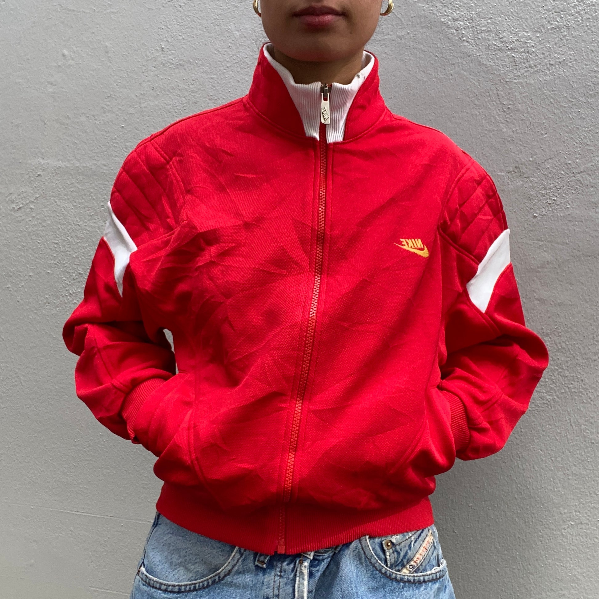 Red nike track suit 80s
