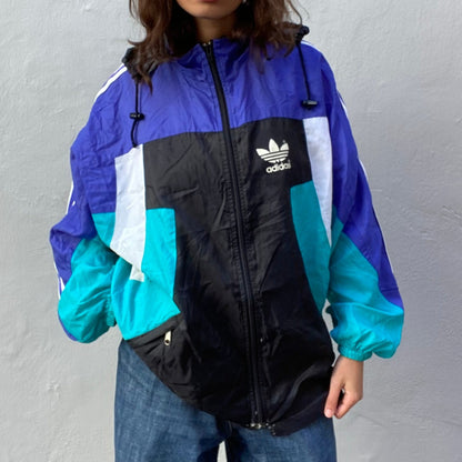 Blue/Black Adidas Windbreaker front