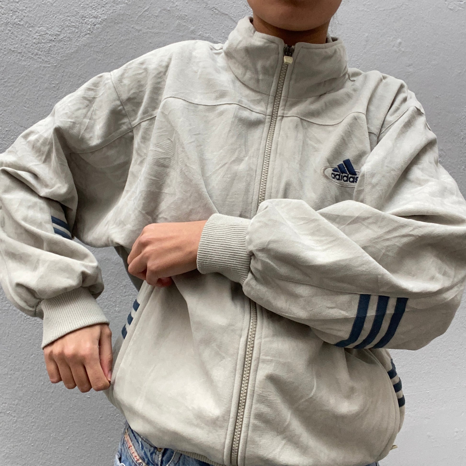 Suede Beige Adidas Track Suit front
