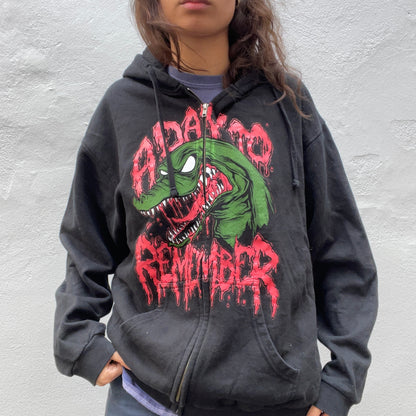 Crocodile Zipped Hoodie front