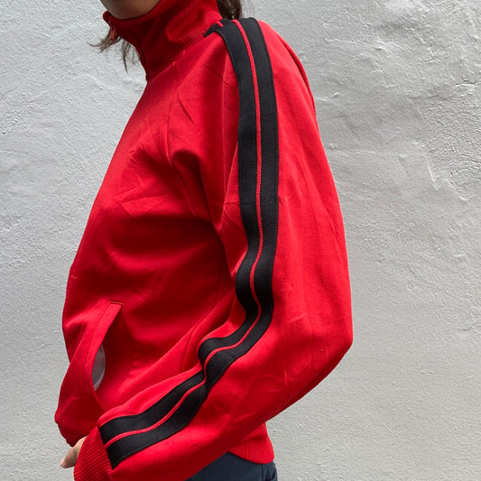 80s Red Asics Track Suit Side
