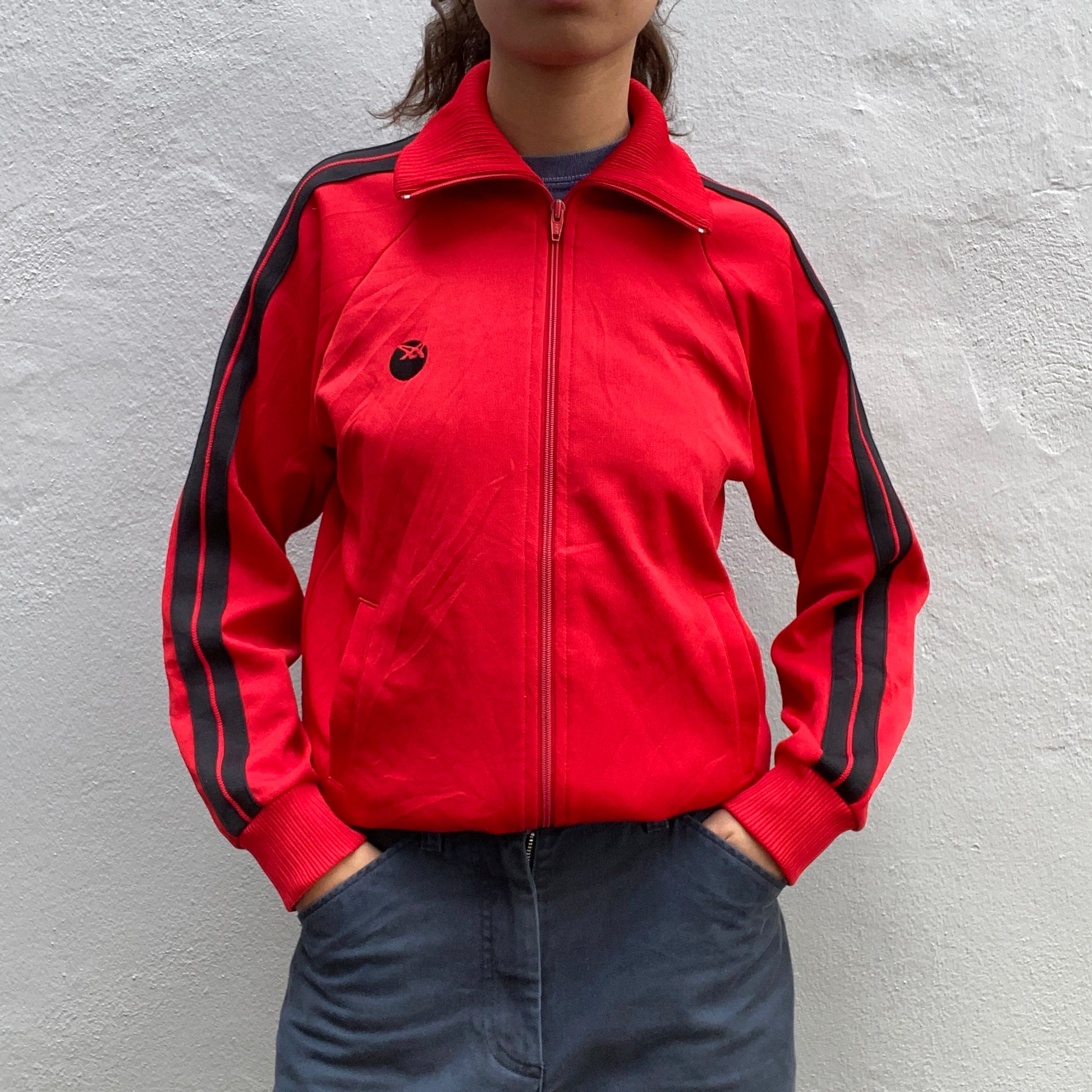 80s Red Asics Track Suit front
