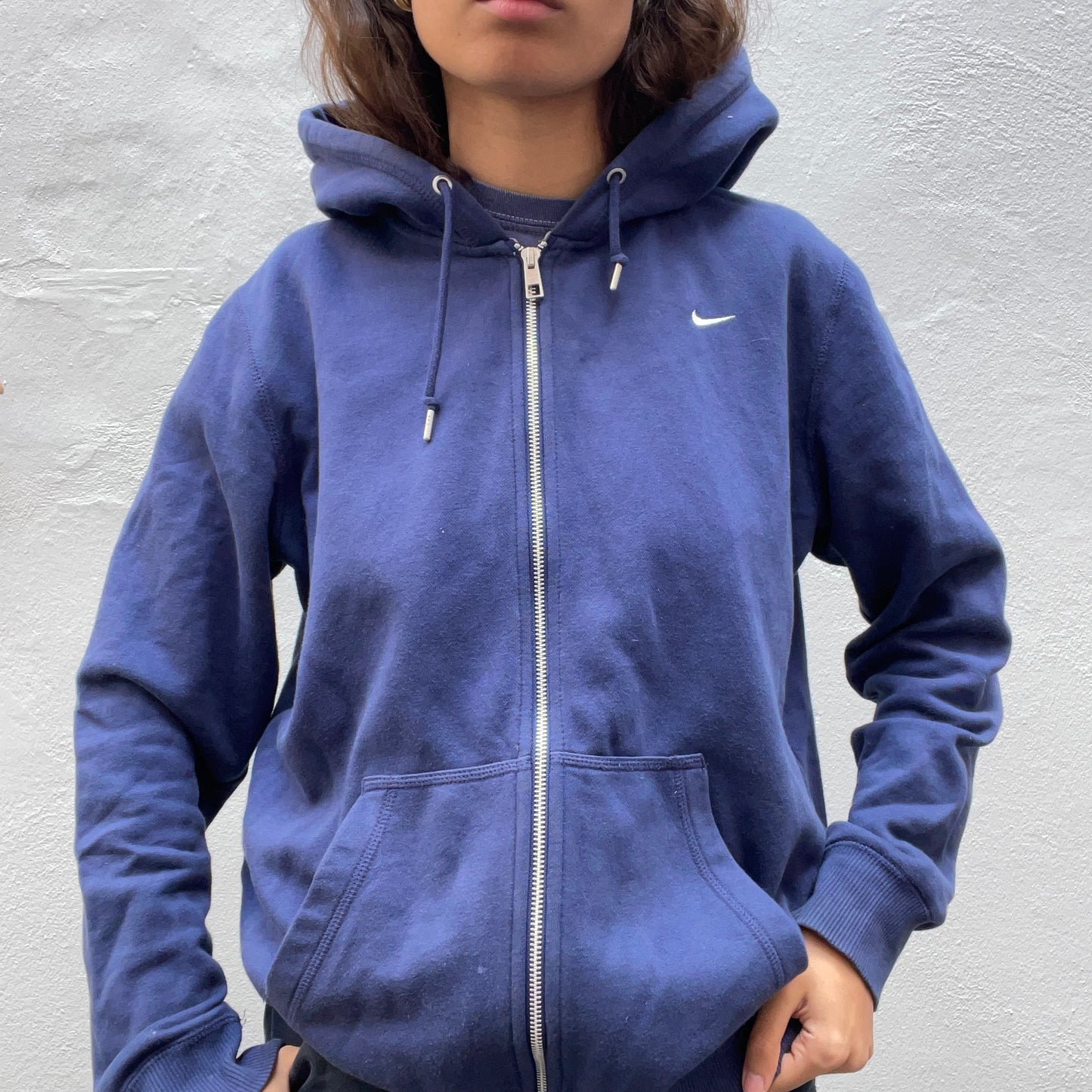 Nike Navy Zipped Hoodie front