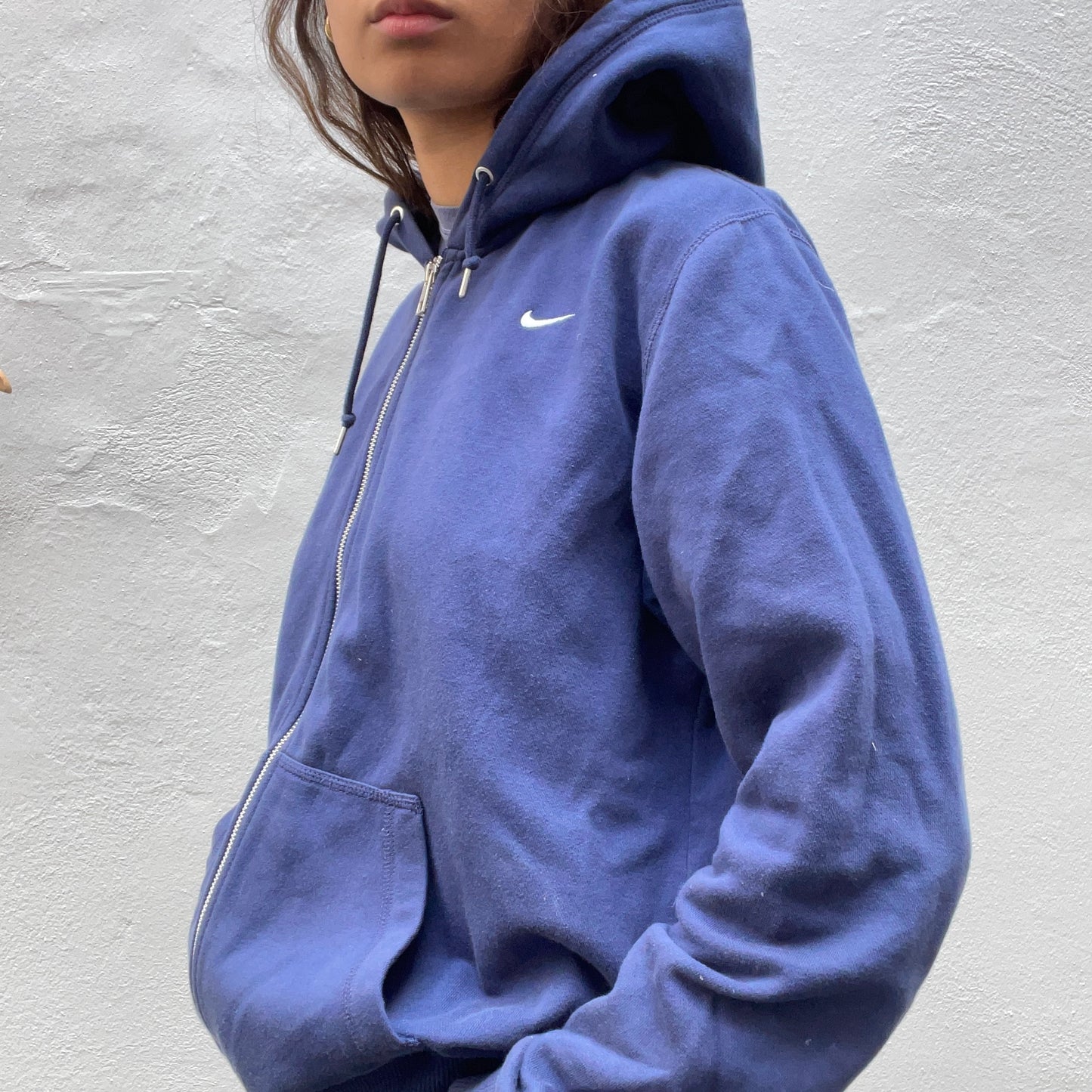 Nike Navy Zipped Hoodie side