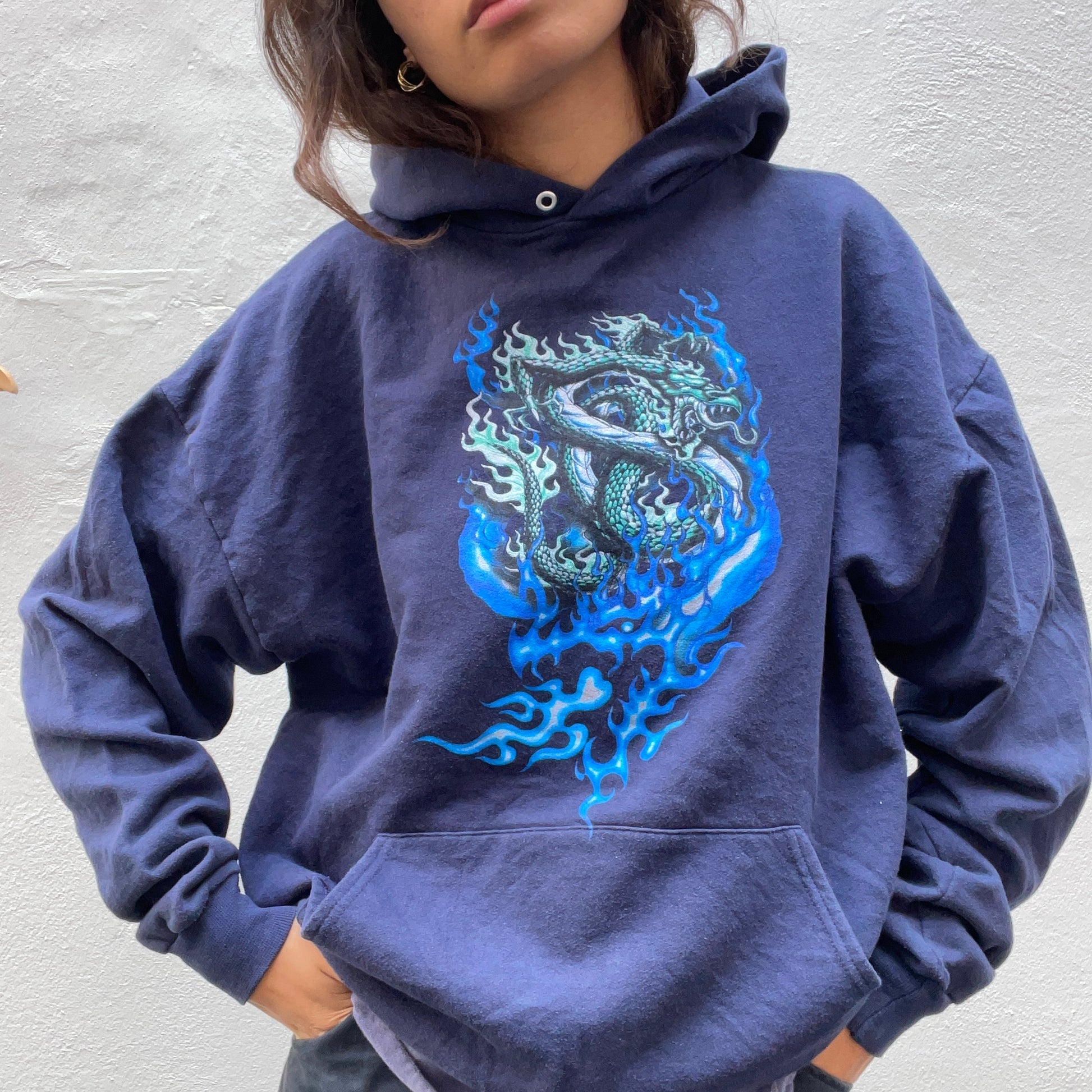 Dragon Navy Hoodie front