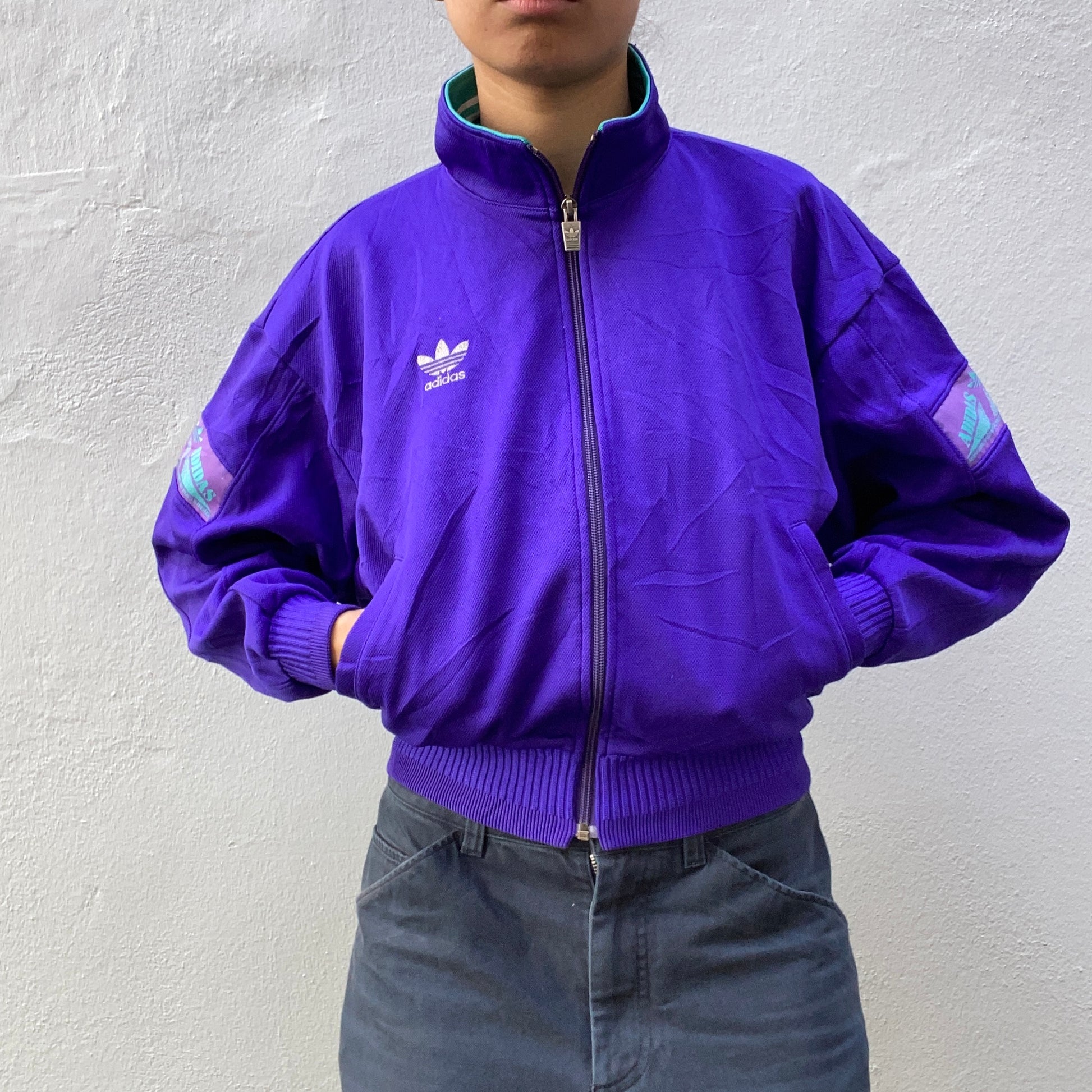 Purple Adidas Originals Track Suit front