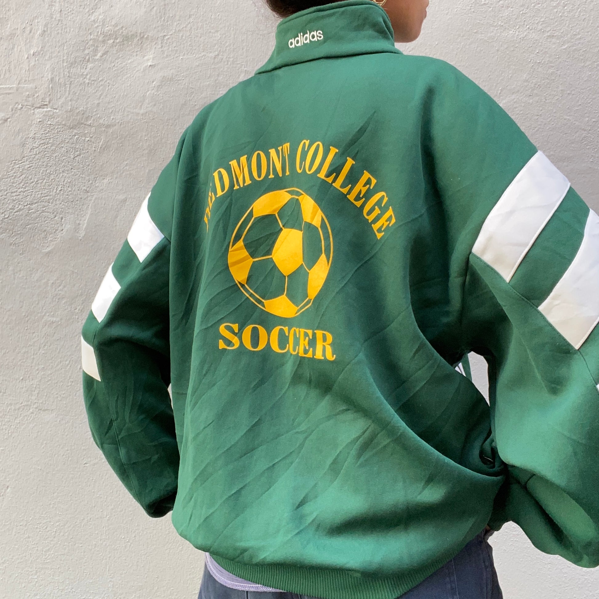 Green Piemont College Soccer Adidas Track Suit back