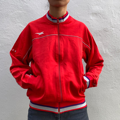 80s Red Asics Track Suit front