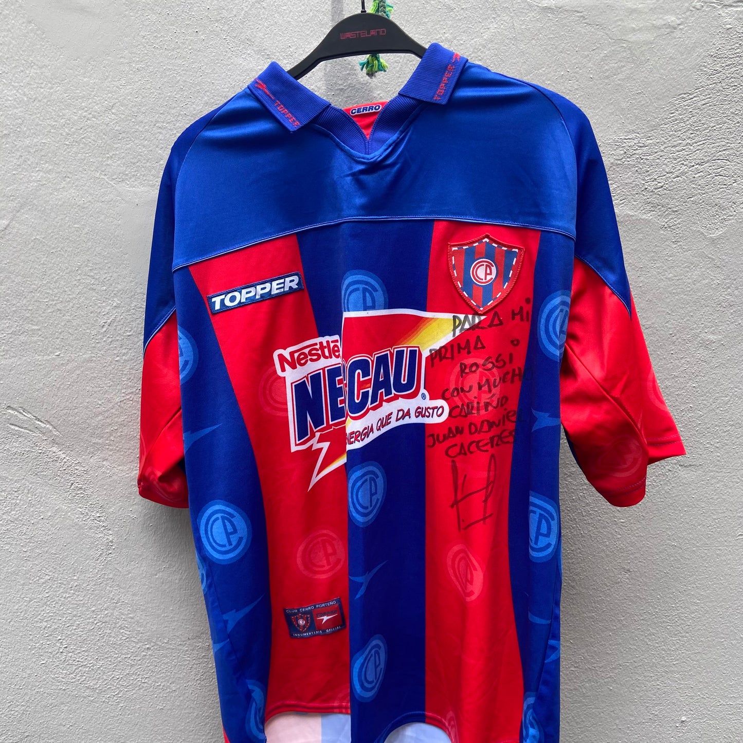 Vintage Cerro Porteño Topper 2003 Signed Jersey