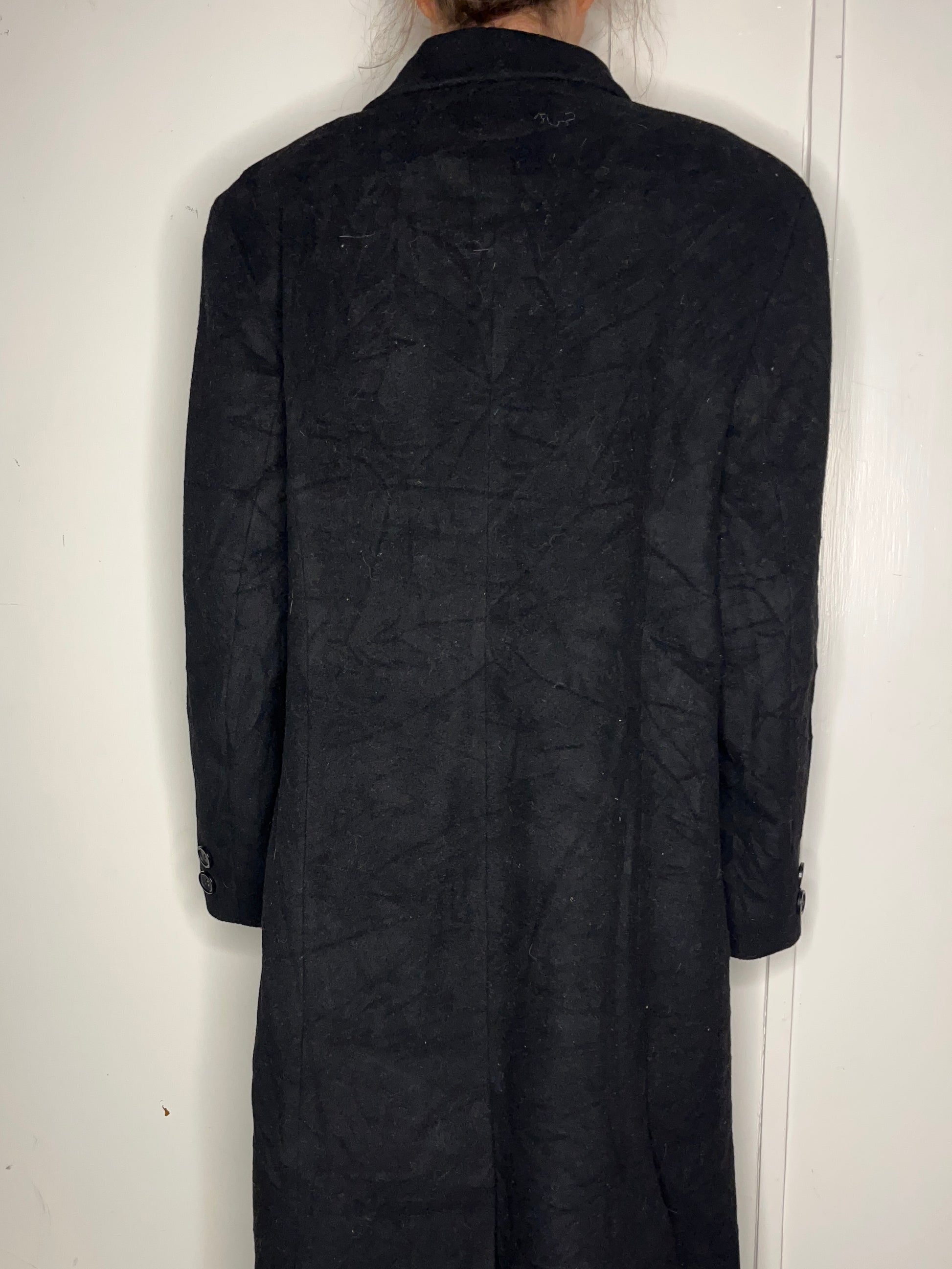 Vintage Larry Levine Black Cashmere, Lambswool Coat