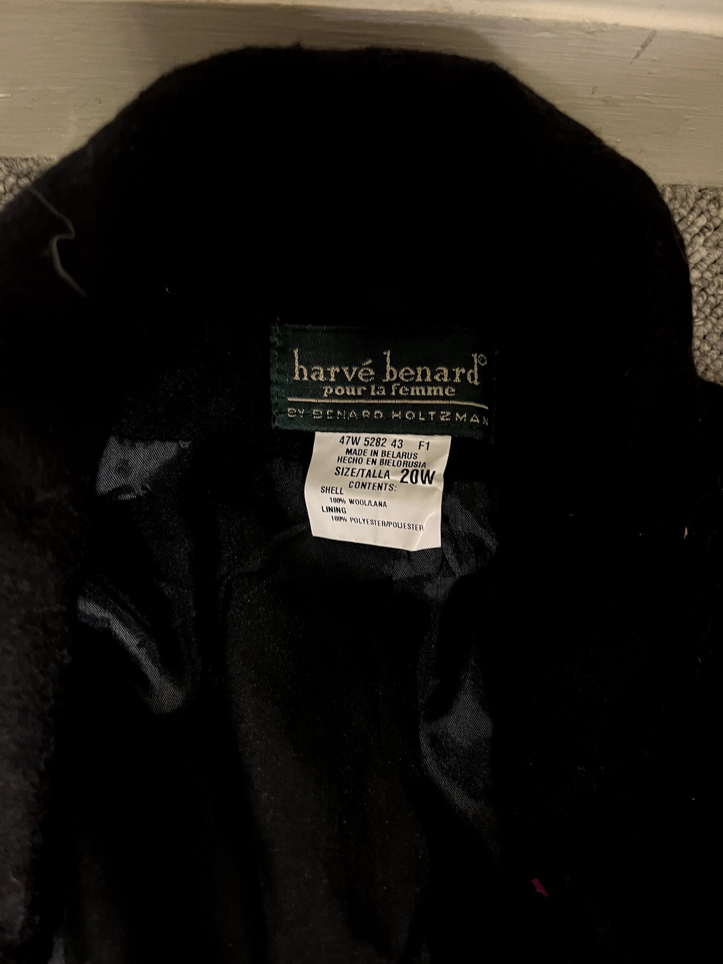 Vintage Harvé Benard Pour La Femme By Gene Co. Holtzman Black Overcoat Coats & Jackets